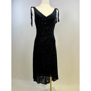 Vtg City Triangles Sz M Black Paisley Dress Fairy Whimsigoth Y2K 90